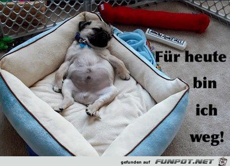 Fertig für heute Fertig für heute