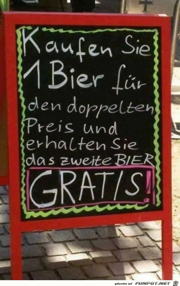 1 Bier gratis 1 Bier gratis
