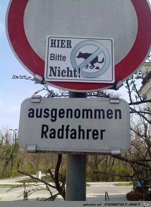 ausgenommen radfahrer