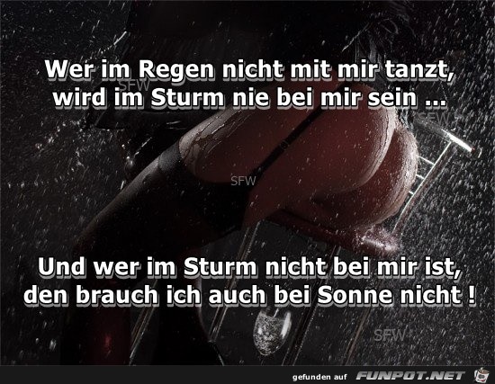 Wer im Regen nicht