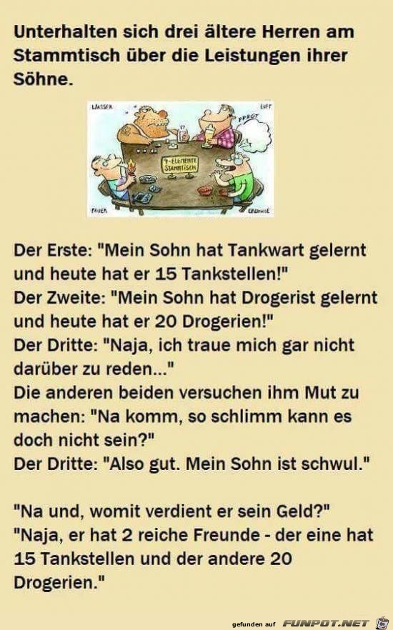 Drei ltere Herren am Stammtisch