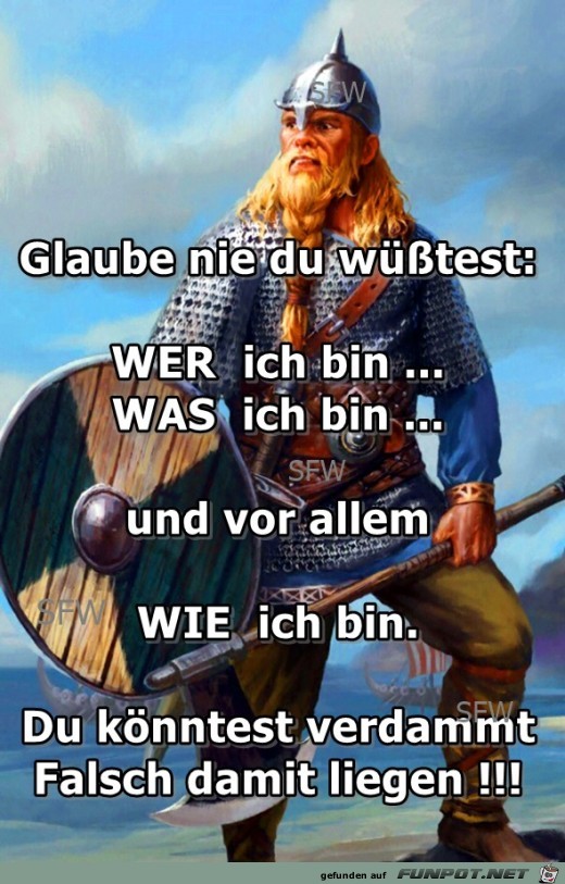 Glaube nie du wue sstest