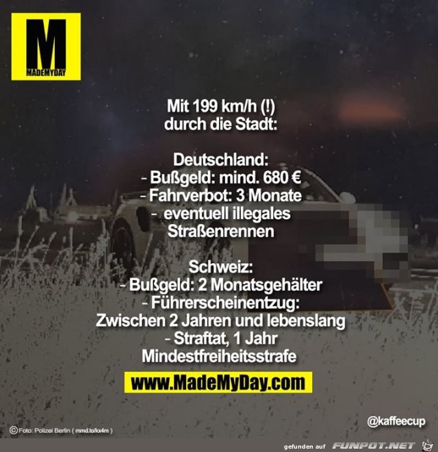 mit 199 km durch die Stadt