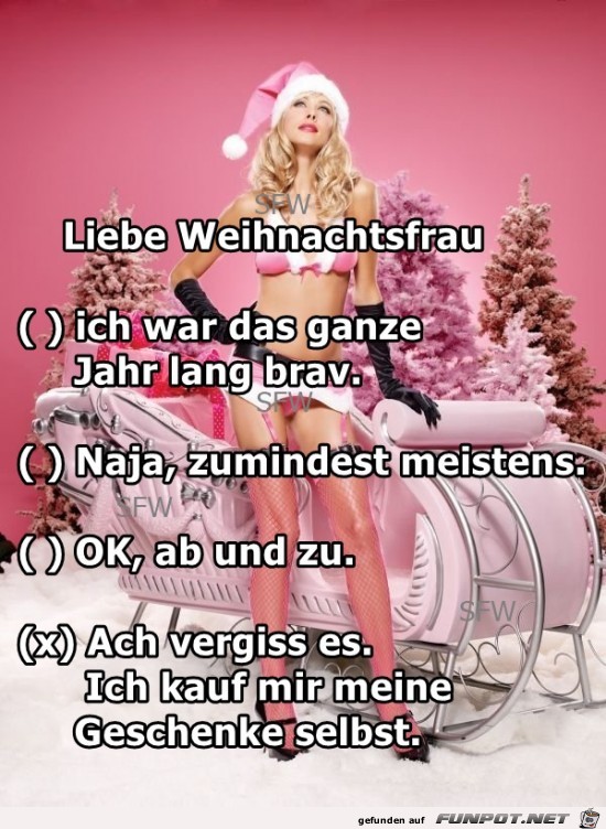 Liebe Weihnachtsfrau