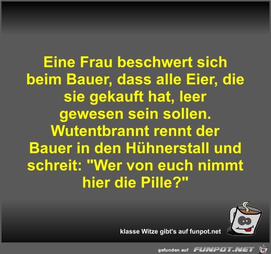 Eine Frau beschwert sich beim Bauer