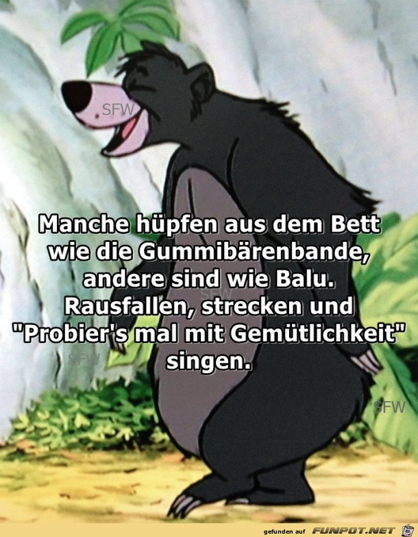 Manche huepfen aus dem Bett Manche huepfen aus dem Bett