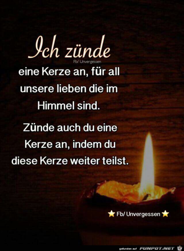 ich zuende eine Kerze an