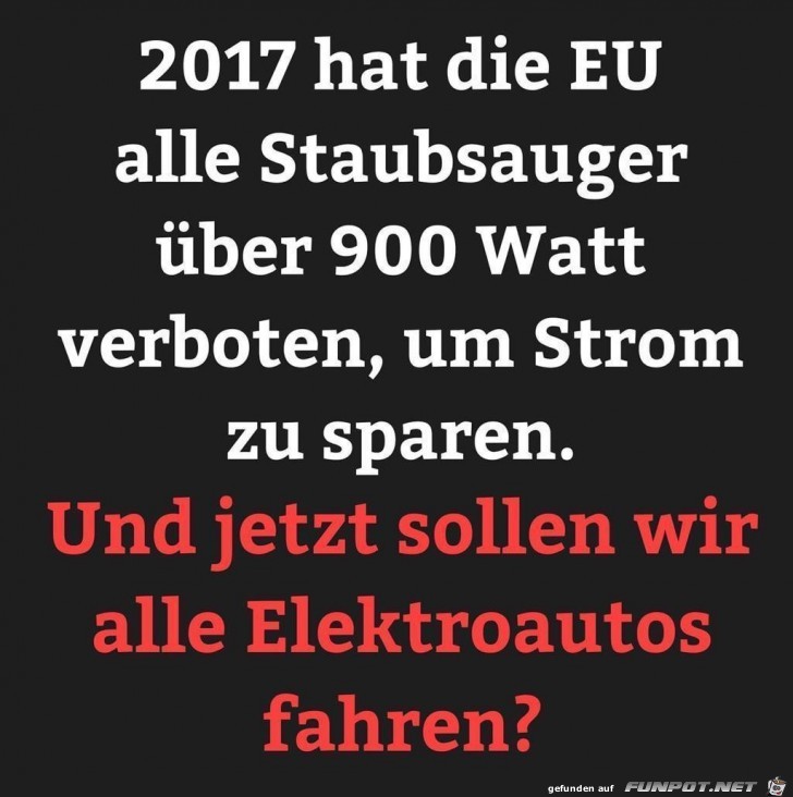 E-Auto fahren und Staubsaugerverbot E-Auto fahren und Staubsaugerverbot