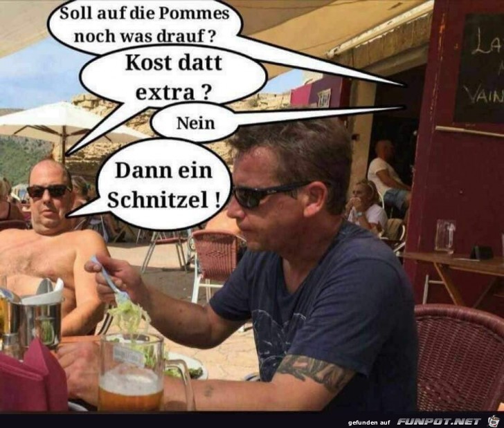 soll auf die Pommes