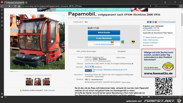 Ebay Papamobil