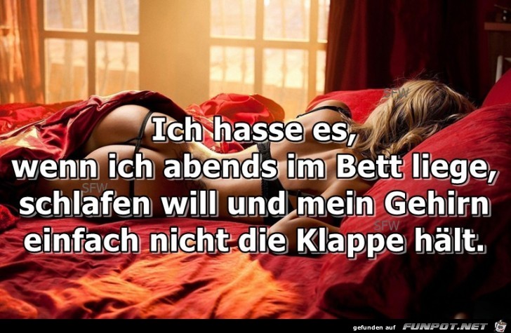 Ich hasse es wenn ich abends im Bett Ich hasse es wenn ich abends im Bett