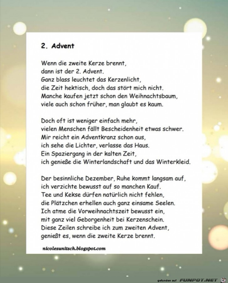 Zweiter Advent - Gedicht