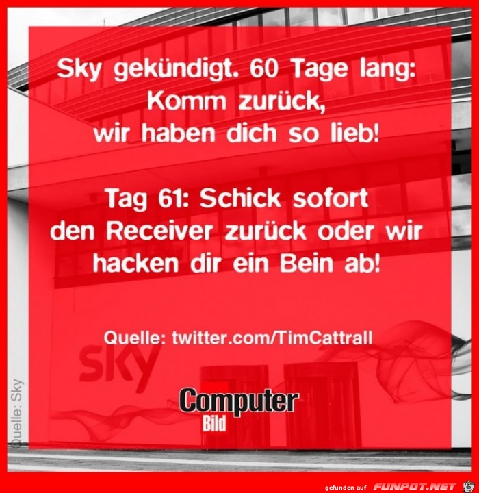 Sky gekündigt Sky gekündigt