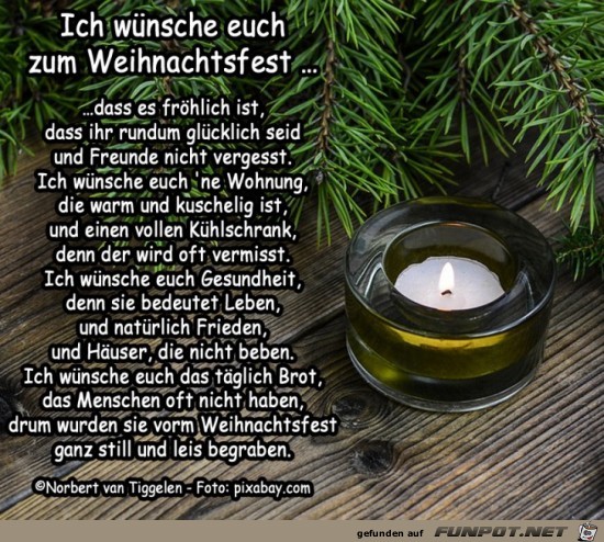 Ich wnsche euch zum Weihnachtsfest 2019