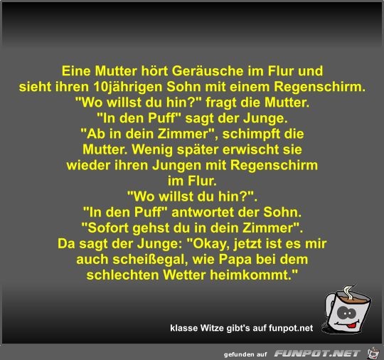 Eine Mutter hört Geräusche im Flur und sieht ihren... Eine Mutter hört Geräusche im Flur und sieht ihren...
