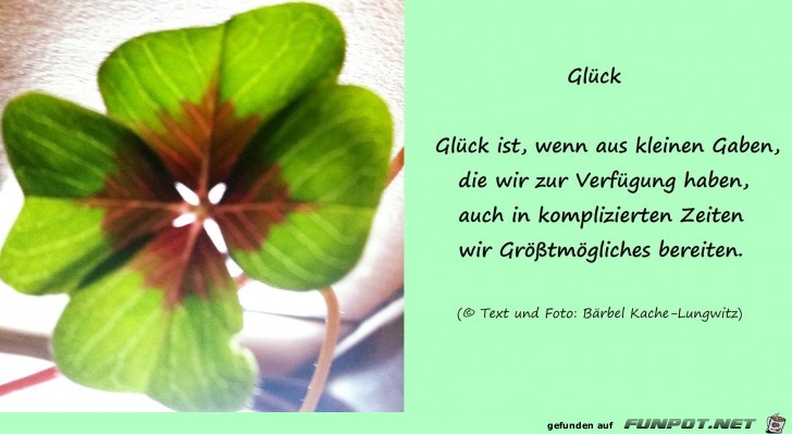 Glueck ist wenn aus kleinen Gaben Glueck ist wenn aus kleinen Gaben
