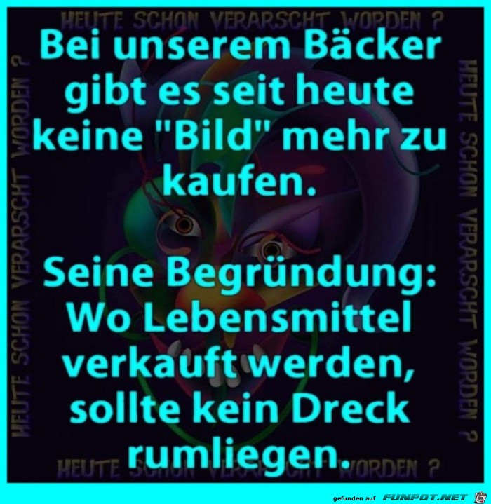 Bildzeitung beim Bäcker Bildzeitung beim Bäcker