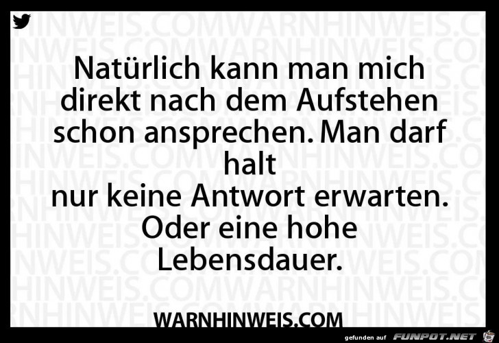 Morgens ansprechen Morgens ansprechen