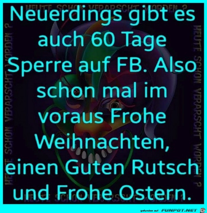 Sperre auf Facebook Sperre auf Facebook