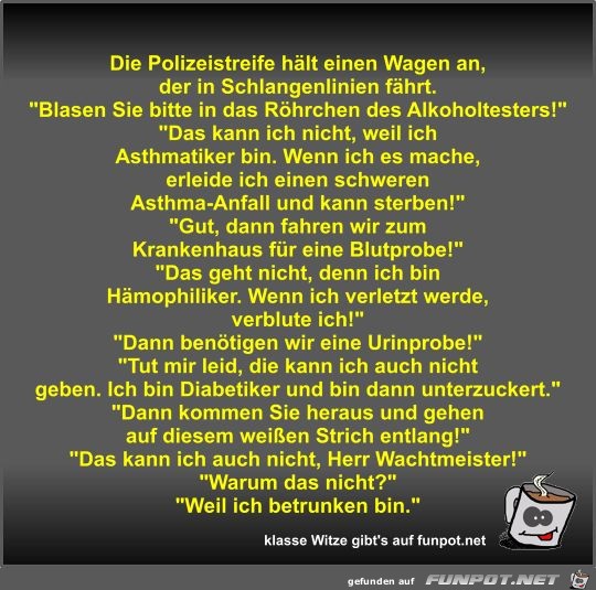 Die Polizeistreife hält einen Wagen an Die Polizeistreife hält einen Wagen an