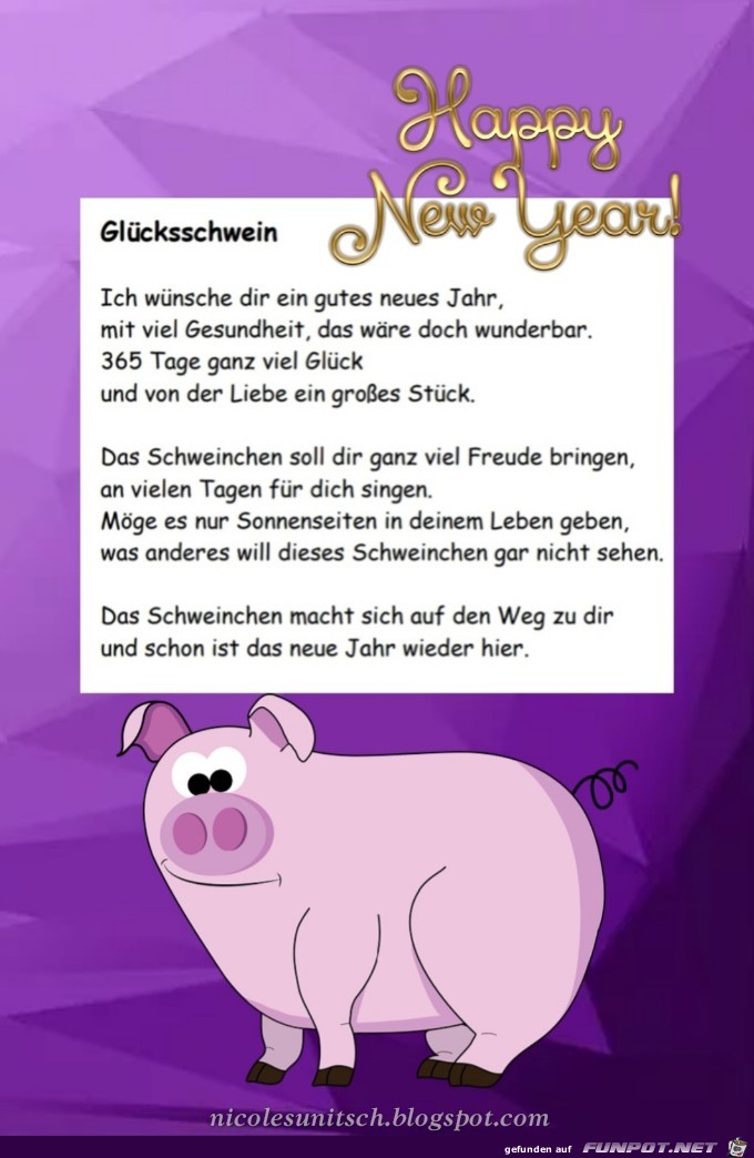 Glcksschweinchen - Gedicht von Nicole Sunitsch