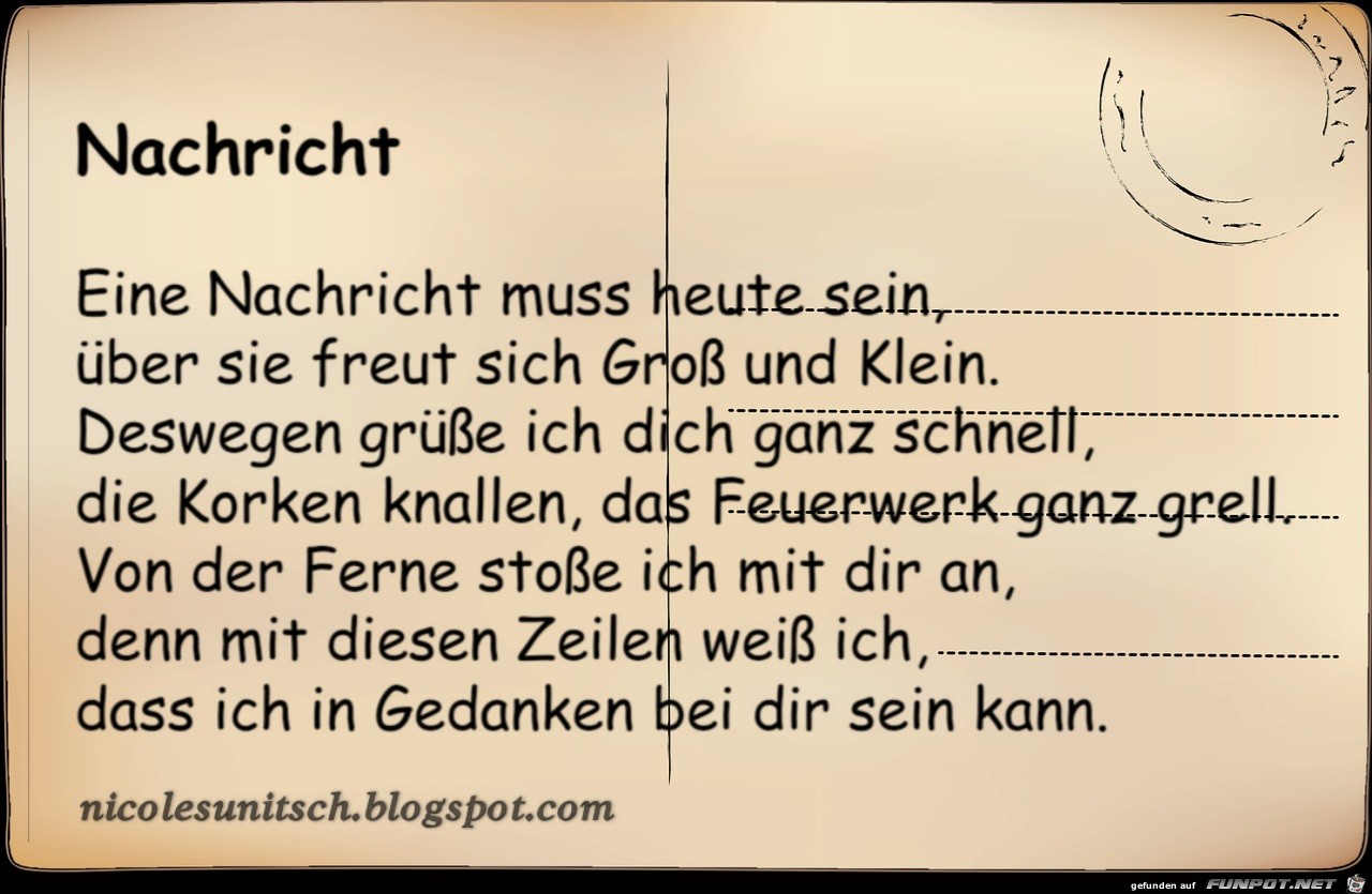 Nachricht - Gedicht von Nicole Sunitsch Nachricht - Gedicht von Nicole Sunitsch