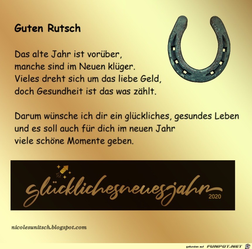 Guten Rutsch - Gedicht von Nicole Sunitsch Guten Rutsch - Gedicht von Nicole Sunitsch