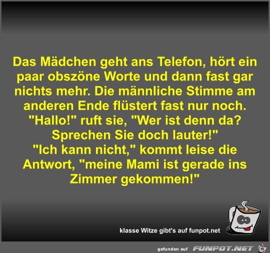 Das Mdchen geht ans Telefon