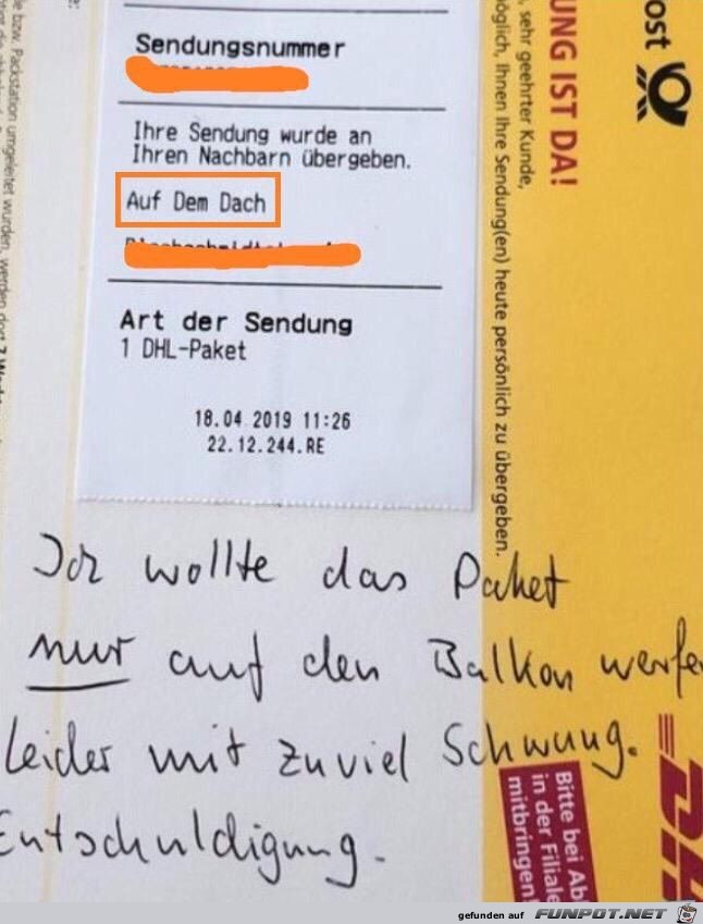 Paket abgeben Paket abgeben