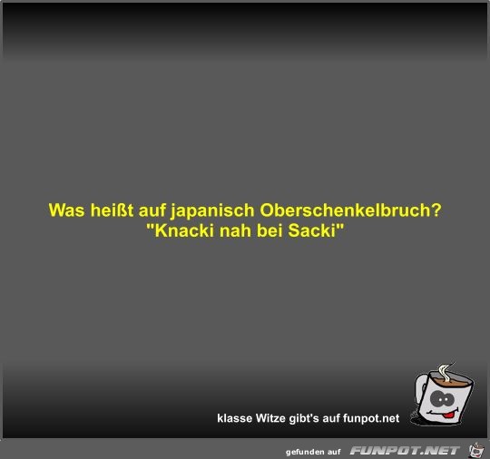 Was heißt auf japanisch Oberschenkelbruch? Was heißt auf japanisch Oberschenkelbruch?