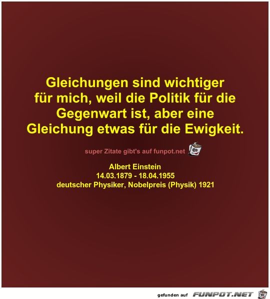 Gleichungen sind wichtiger
für mich Gleichungen sind wichtiger
für mich