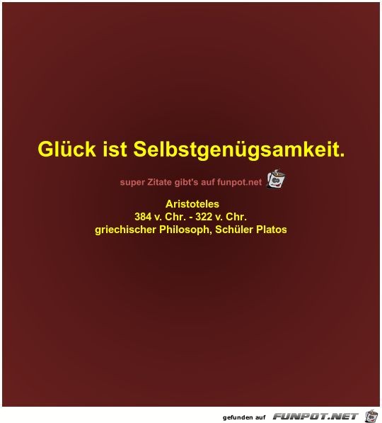 Glck ist Selbstgengsamkeit