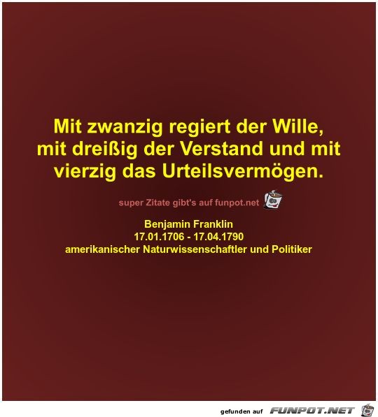 Mit zwanzig regiert der Wille