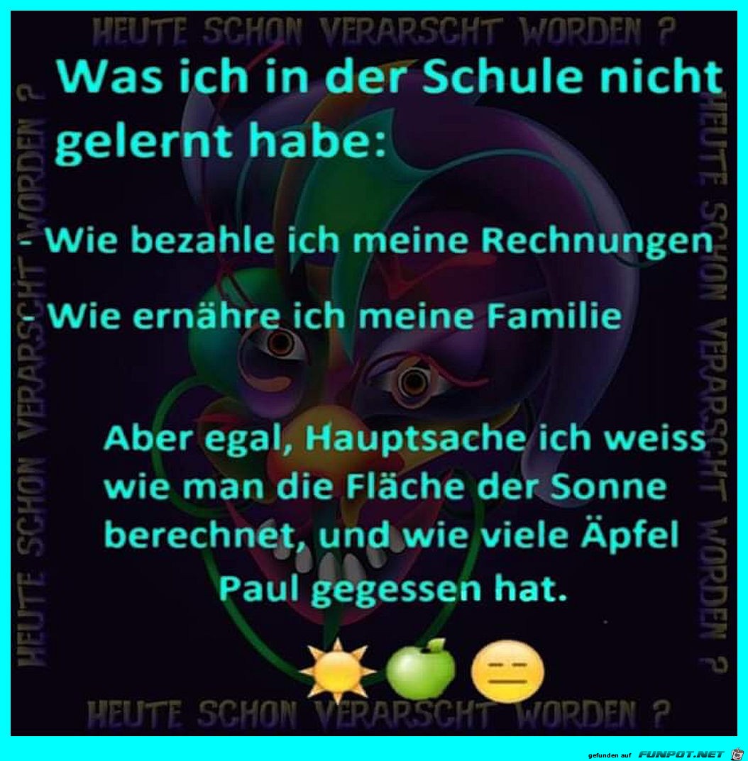 Was ich in der Schule gelernt habe Was ich in der Schule gelernt habe