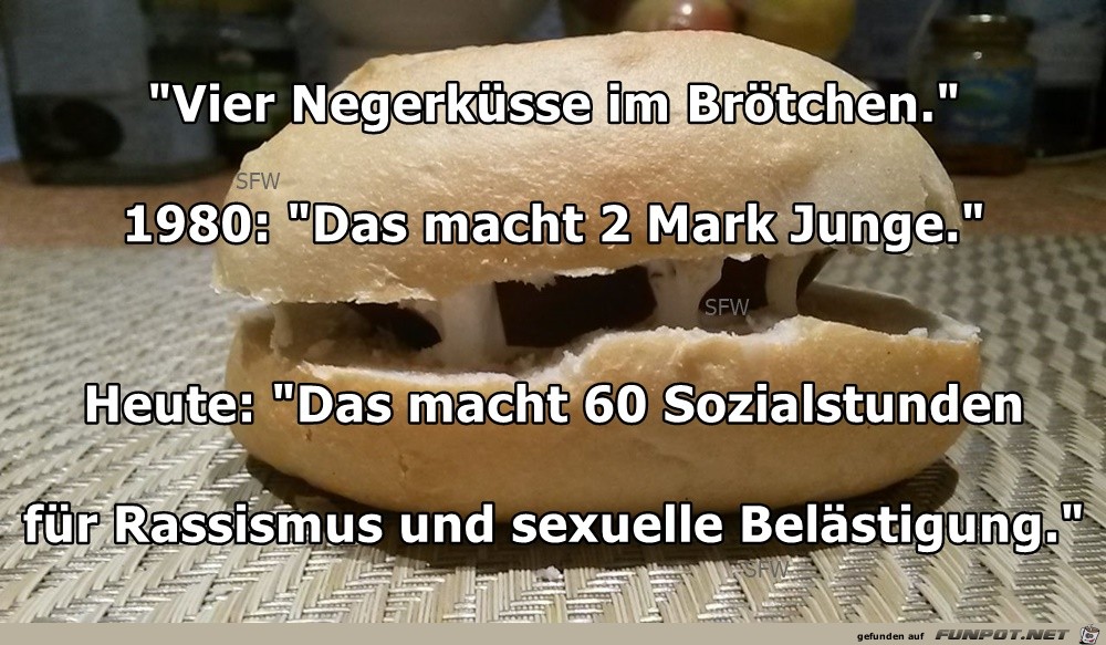 Vier Negerkuesse im Broetchen Vier Negerkuesse im Broetchen