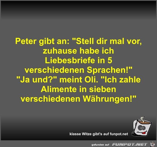 Peter gibt an Peter gibt an