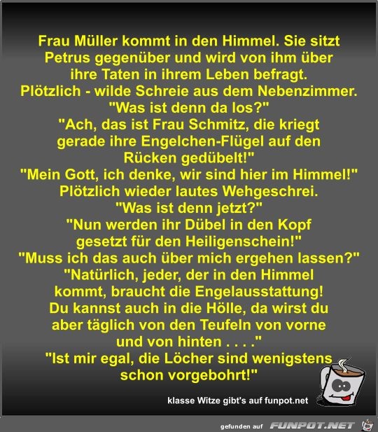 Frau Mller kommt in den Himmel