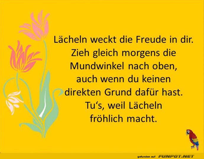 Laecheln weckt die Freude Laecheln weckt die Freude