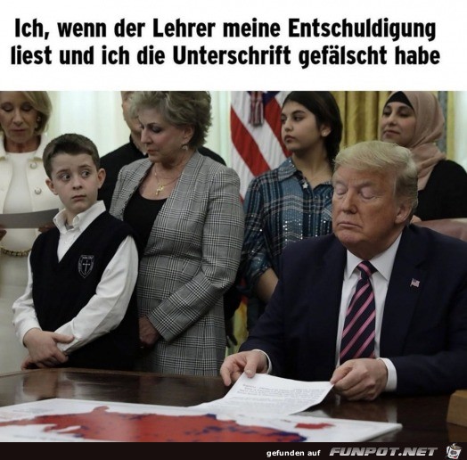 Wenn der Lehrer meine Entschuldigung liest