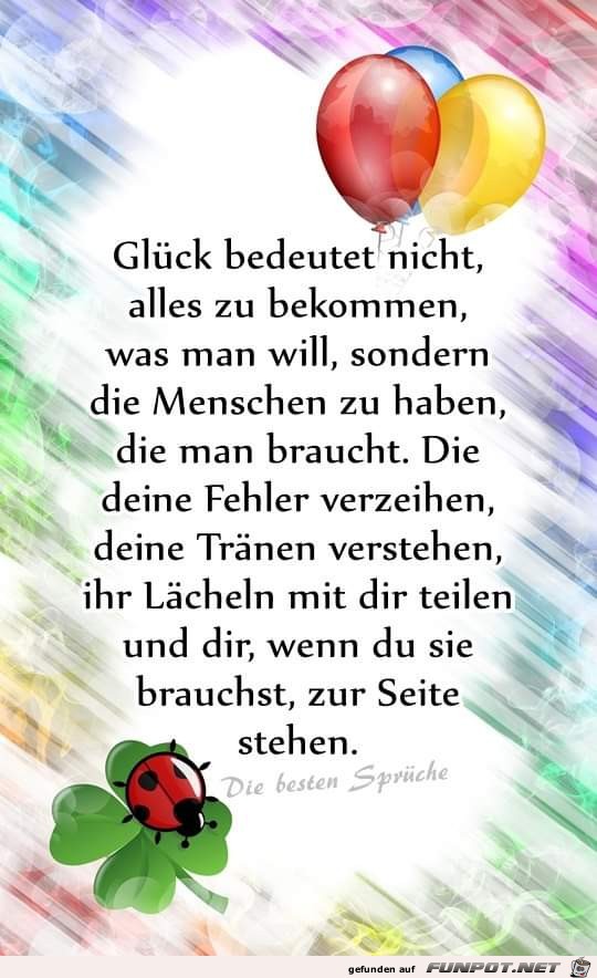 glueck bedeutet nicht