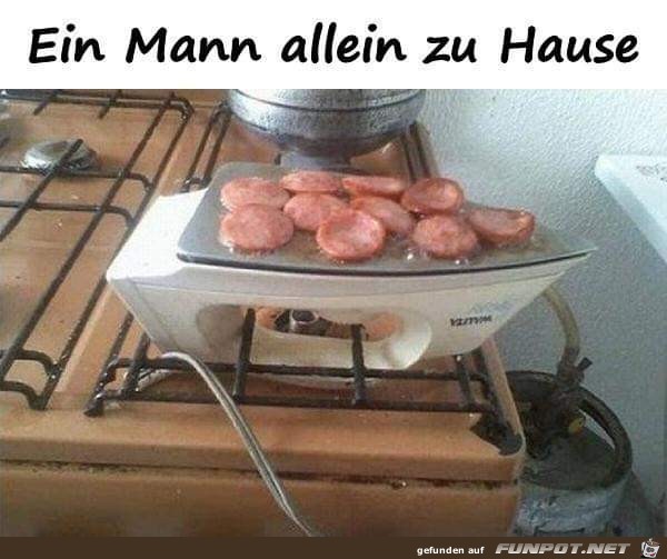 Ein Mann alleine Zuhause