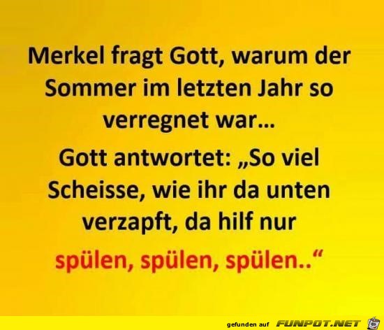 Merkel fragt Gott