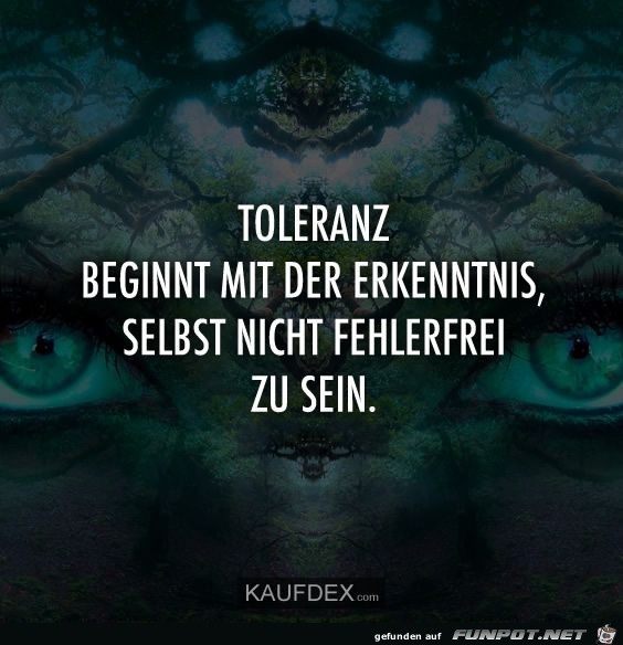 Toleranz beginnt