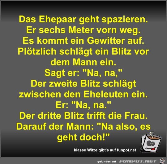 Das Ehepaar geht spazieren