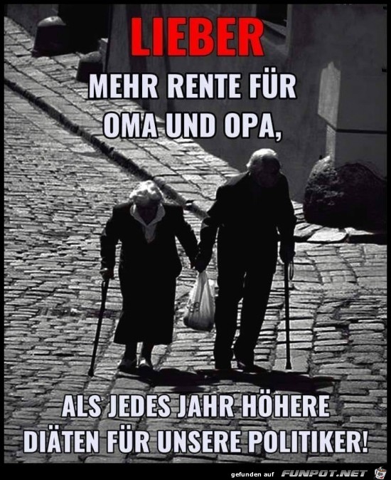 Lieber mehr Rente fr Oma und Opa