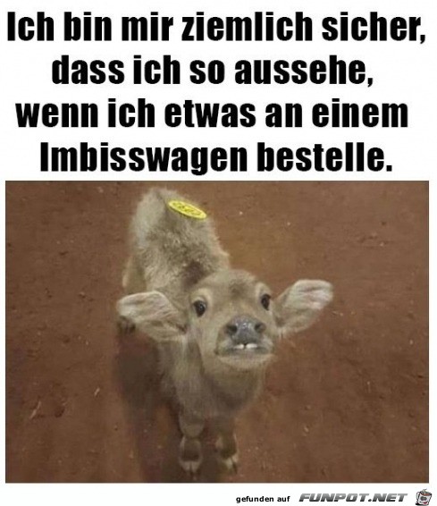 so sehe ich an einem Imbisswagen aus