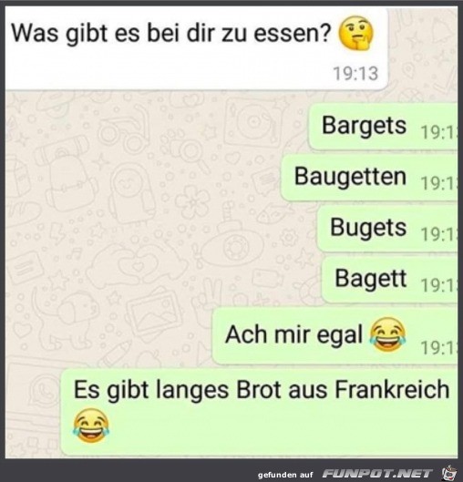 Was gibts bei dir zum Essen? Was gibts bei dir zum Essen?
