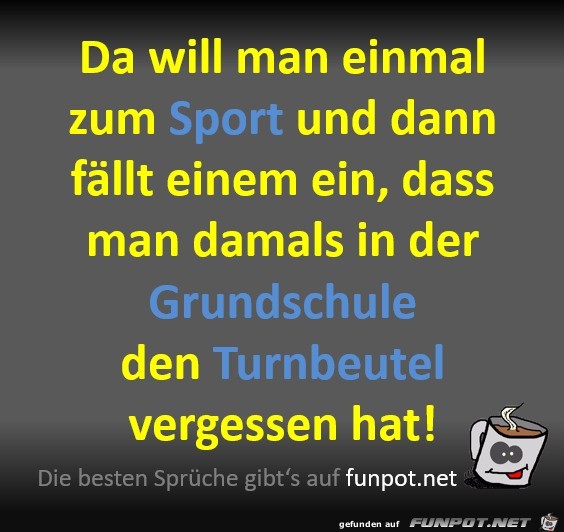 Turnbeutel in der Grundschule vergessen Turnbeutel in der Grundschule vergessen