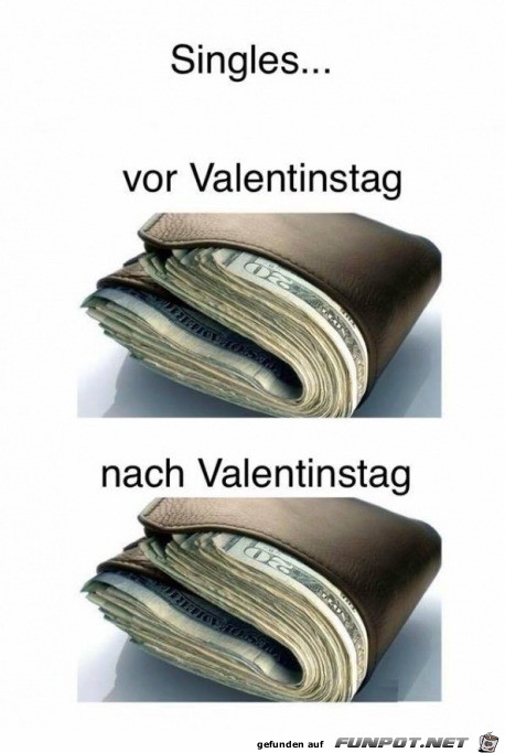 Singles vor und nach dem Valentinstag