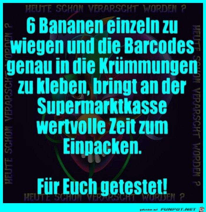 Barcode auf Bananen